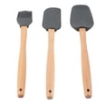 thumbnail image 2 of 3Pcs set Wooden Handle Spatula Oil Brush Scraper for NoStick Cookware Roasters Kitchen Utensil, 2 of 5