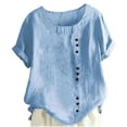 thumbnail image 2 of Bovxnpu Girls Short Sleeve T Shirts Undershirt Kids Summer Tops School Tee Trendy Kid Shirt Kid T-shirt Round Neck Comfortable Loose T-shirt Short Sleeve Blouse Casual, 2 of 4