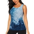 thumbnail image 1 of Balery Abstract Ocean Waves Camiseta sin mangas estampada ligera para mujer, tops de entrenamiento sin mangas, camisetas de yoga transpirables de secado rápido.-Small, 1 of 7