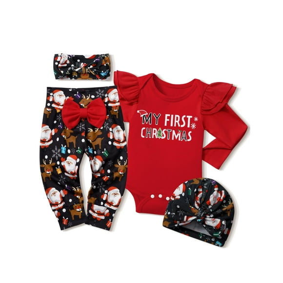 Conjunto de mameluco Tyesmo para Navidad para niña, de 6 a 9 meses