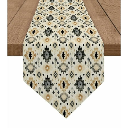 

Ethnic Tribal Geometric Abstract Table Runner Wedding Party Decor Tablecloth Holiday Kitchen Table Decor Table Runner
