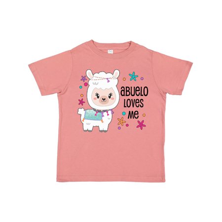 

Inktastic Abuelo Loves Me- cute and happy llama Gift Toddler Boy or Toddler Girl T-Shirt