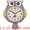 Dark Grey, variant on Unique Bargains 1pc Lovely Owl Silent Non Ticking Wall Clock 15" x 15" x 2.8" Light Grey