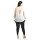 thumbnail image 3 of Blusa con abertura en espalda Roman Fashion /Talllas Extras, 8035 (Hueso) beige 38, 3 of 6