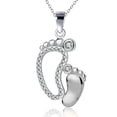 thumbnail image 3 of Mother Cz Footprints Woman Necklace, 3 of 6
