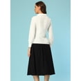 thumbnail image 4 of Blusa de trabajo con cuello vintage y manga larga para mujer Allegra K Blanco XL, 4 of 5