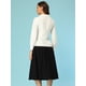 thumbnail image 4 of Blusa de trabajo con cuello vintage y manga larga para mujer Allegra K Blanco XL, 4 of 5