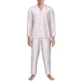 thumbnail image 3 of Picia Cat Paw Pattern Men’s Long-Sleeve Sleepwear Set - Soft 2-Piece Loungewear with Pockets, Comfy PJs for Relaxing Nights-Small, 3 of 7
