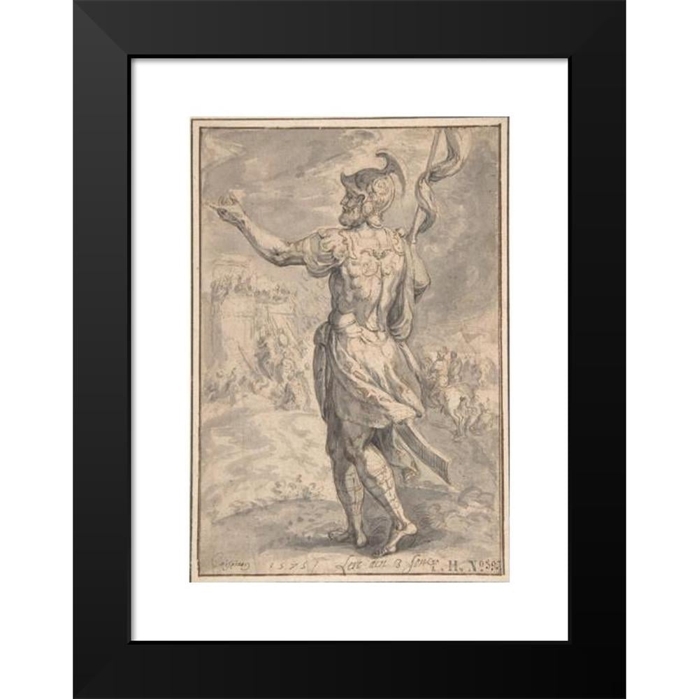 Crispijn van den Broeck 11x14 Black Modern Framed Museum Art Print Titled - Levi Avenging the Honor of His Sister Dinah (16th Century)