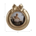 thumbnail image 4 of Decorative Bow on Round Photo Frame - Stylish Picture Frame with Detailing Border for Tabletop and Living Room Wall Accent - Versatile Frame for Bedroom, Entryway, or Gallery Wall Style - 7", Gold, 4 of 11