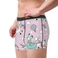 thumbnail image 4 of Disketp Llama Unicorn And Rainbow Men'S Boxer Briefs,Soft And Breathable Cotton Underwear With Comfortflex Waistband, 4 of 8