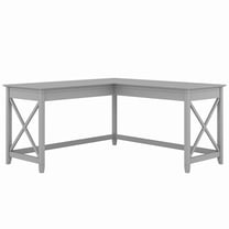 Bush Furniture Key West 60" L Shaped Desk, Cape Cod Gray