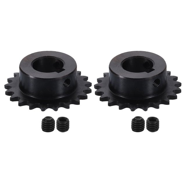 Lot de 2 25 Chaîne Rouleau Pignon 16mm Alésage Pas 1/4 Pouces 21 Dents Keyway 5 x 2.3mm