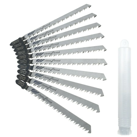 

Toorise 10pcs Jigsaw Blades T301CD Jigsaw Blade Set T Shank Fast Down Cut Worktop Wood Cutting DIY Power Tool Multi-Purpose HCS Saw Blades Tool Accessories for Wood Plastic Hardwood Cutting