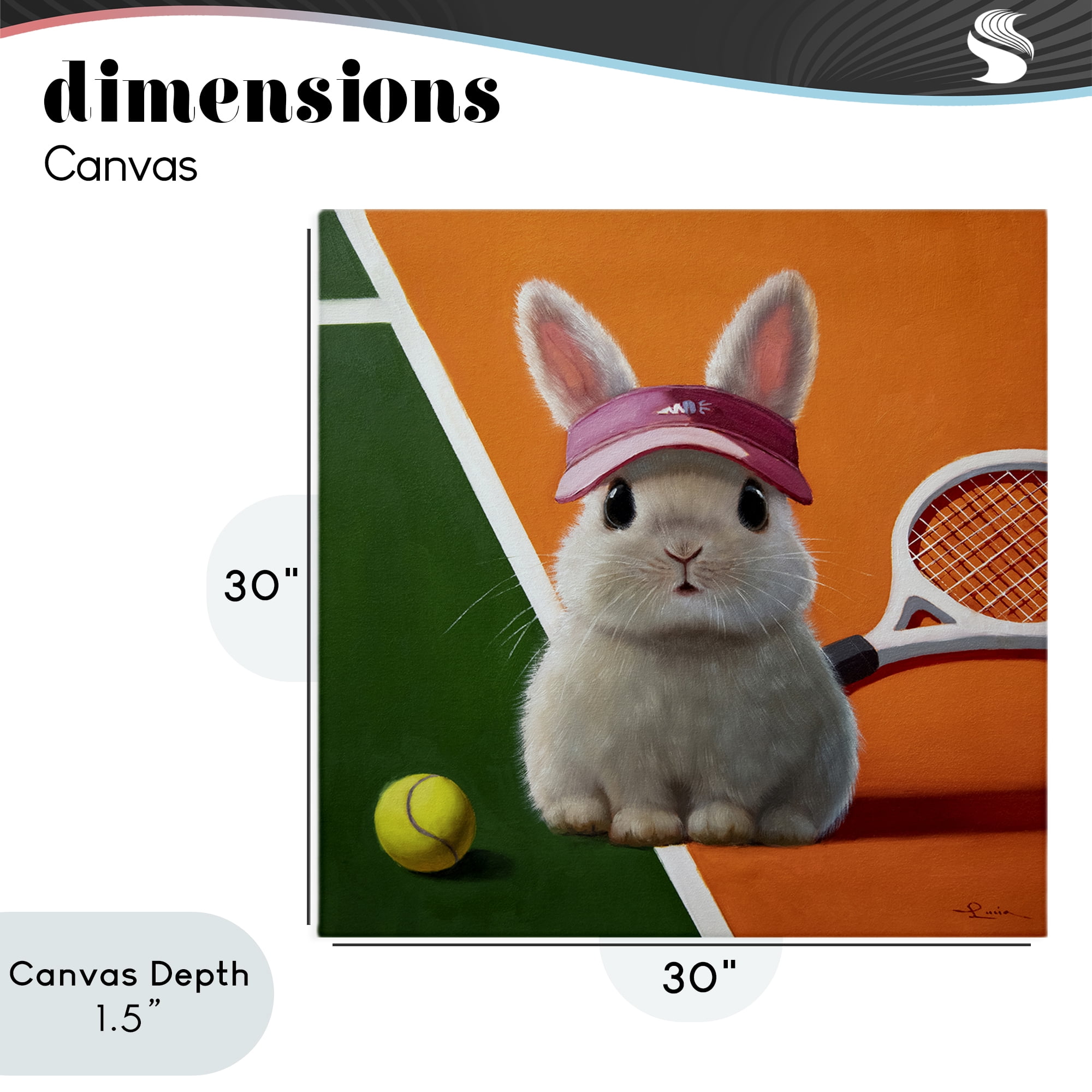 Stupell Industries Match Ready Tennis Bunny Canvas Wall Art, design by Lucia Heffernan