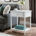 thumbnail image 2 of Pemberly Row Table de Nuit en Bois Orchidée avec Chargeur CA/USB Intégré, Blanc, 2 of 11