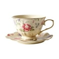 thumbnail image 1 of Taza de Café con Diseño Artístico Floral Taza para Cappuccino con Bandeja Taza de Té con 250ml de Capacidad Taza de Cerámica Duradera Adecuada para, 1 of 9