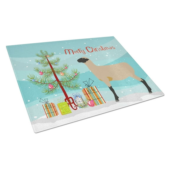 Caroline's Treasures Hampshire Down Sheep Christmas Glass Cutting Board Large