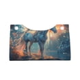 thumbnail image 4 of Lsque Forest Lake White Horse Printed Long Tissue Box Cover Holder, Facial Paper Organizer Dispenser,Triangle with Bottom Belt, PVC Leather Decorative Organizer, 4 of 9