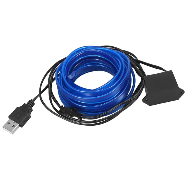 3 Metros/10pies Interior USB EL Cable Tira Azul Fría Luz Juego para Coche
