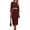 Wine Red, variant on PRETTYGARDEN Women's Long Sleeve Midi Bodycon Dresses Casual Crewneck Cut Out Ribbed Knit Fitted Pencil Dress