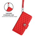 thumbnail image 5 of For Apple iPhone 17 Pro Argyle Pattern PU Leather Wallet Case Magnetic Flip Cover 7-Card Slots Pocket With Detachable  Wrist Strap,Red,For iPhone 17 Pro, 5 of 7