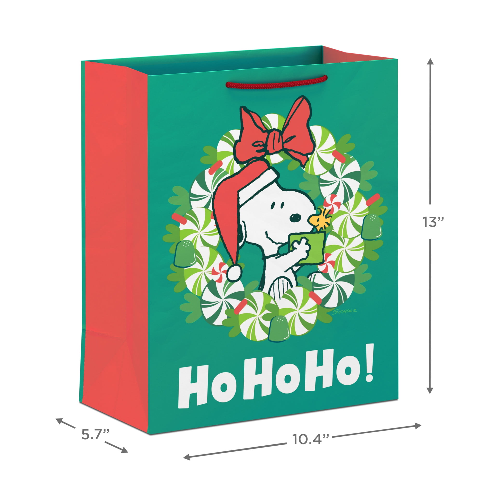 Large Snoopy Bag, Snoopy Candy Wreath Gift Bag