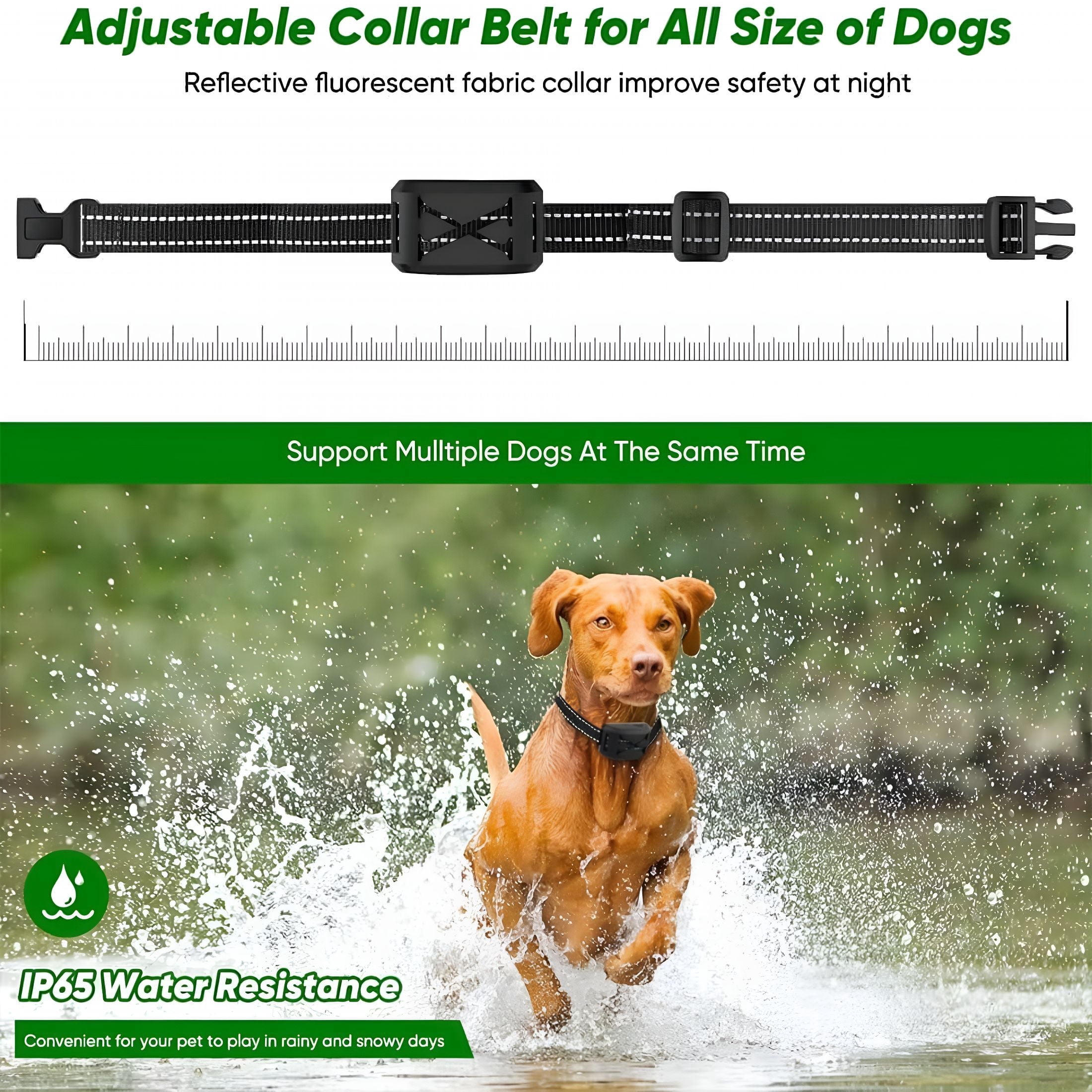 GJX 2026 New Wireless Dog Fence,Outdoor Electric Pet Containment System with Remote,Waterproof Training Collar with Adjustable Vibration and Shock,Safe Effective,Boundary Container for 3 Dogs
