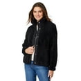 thumbnail image 2 of Free Country Women's Sherpa Butter Pile® Button Front Jacket Black S, 2 of 5