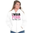 thumbnail image 3 of I Wear Pink For The Cure Warrior Zip Hoodie Sweatshirt Women Brisco Brands L, 3 of 6