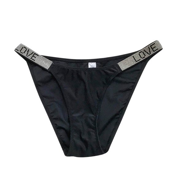 Clearance Sale 2025 Women's Panties Clearance Panties Thongs For Women Letter Rhinestones G String Low Rise Tanga Stretch Underwear