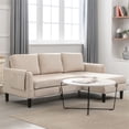 thumbnail image 4 of Resenkos L Shaped 4-Seat Sleeper Sectional Sofa Couch Pull-Out Bed and Storage Chaise Lounge, Beige, 4 of 14