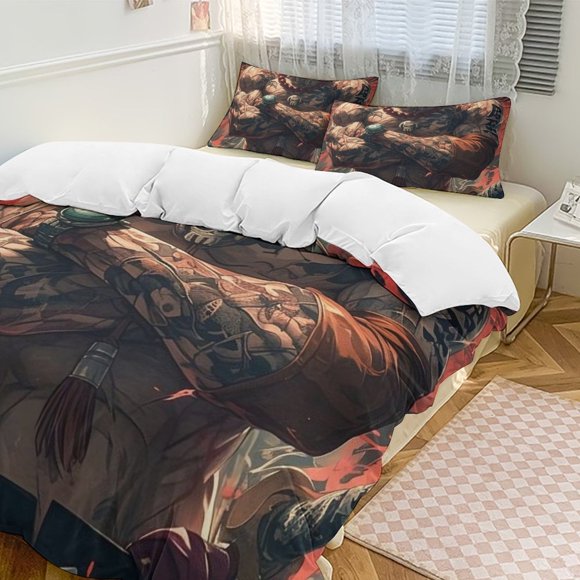 Portgas·D· Ace Bed Duvet Cover Funny Anime Cartoon Bedding Sets Lightweight 3 Piece Comforter Sets, 1 Duvet Cover And 2 Pillowcases
