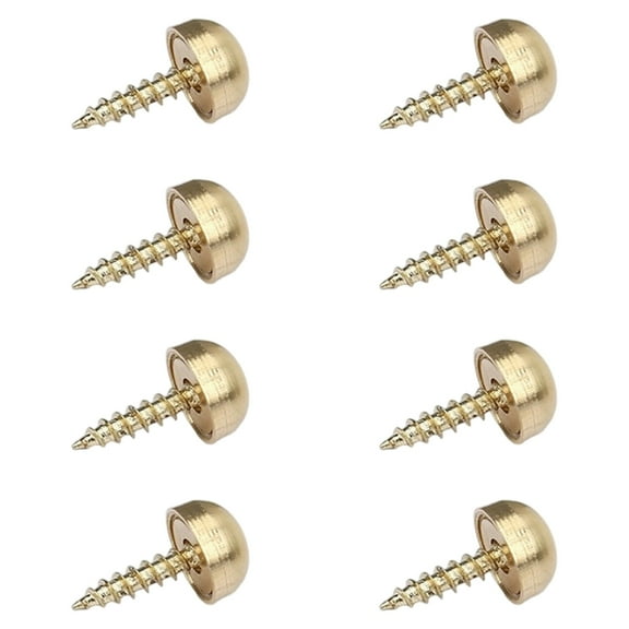 Practical Furniture Decoration Brass Screw Set Dome Caps 8pcs Hardware