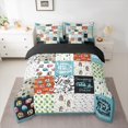 thumbnail image 2 of Castle Fairy Teens Cartoon Bear 7pcs Bedding Comforter Set,Geometric Plaid Queen Bedding Sets Super Cozy,Happy Camping Queen Sheet Sets,Super Cozy Room Decor, 2 of 8