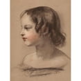 thumbnail image 3 of Sir Edwin Henry Landseer 19x24 Black Modern Framed Museum Art Print Titled - Portrait of a Young Girl (1840-1845), 3 of 5