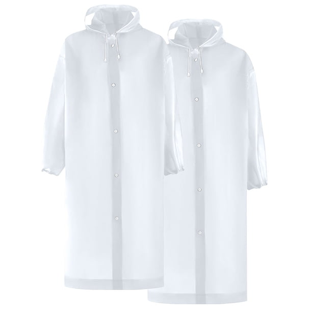 Capa impermeable de EVA para mujer, para exteriores, de manga larga, con capucha, para hombre y mujer, 2 piezas