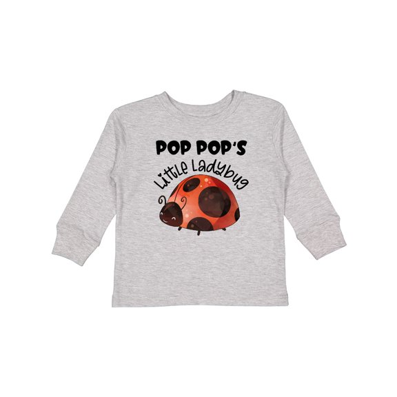 Inktastic Pop Pop's Little Ladybug Boys or Girls Long Sleeve Toddler T-Shirt