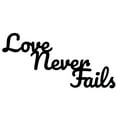 thumbnail image 3 of Love Never Fails Laser Cut Solid Steel Decorative Home Accent Wall Sign Hanging, 3 of 3