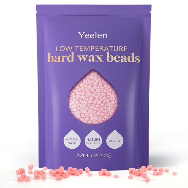 Perlas de cera dura de 2.2 lb para depilación: para bikini, piel sensible brasileña, rostro, labios, cejas, depilación - Recargas a granel, ideales para salones y uso doméstico