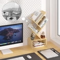 thumbnail image 5 of Buildhom 3-Tier Small Tree Bookshelf with Drawer, Desktop Wood Bookcase, Mini Display Shelf for Home Office, Bedroom, Natural, 5 of 7