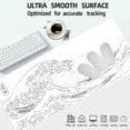 thumbnail image 4 of Wave Contour Lines Gaming Mouse Pad XXL Extended White Japanese Desk Pads Large Office Desktop Mousepad Non-Slip Rubber Base Keyboard Long Mouse Mat(Size:31.5x11.8in), 4 of 6