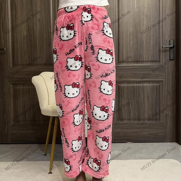 Halloween Sanrio Hello Kitty Pajama Pants Cartoon Soft Fabric Warm