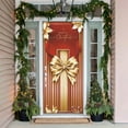 thumbnail image 3 of Christmas Decorations Merry Christmas Door Cover Xmas Background Banner Xmas Door Hanging Covers Photo Props for Winter Party Decorations Supplies, 70.9 x 35.4 Inch (Red & Gold), 3 of 8