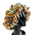 thumbnail image 4 of Women Satin Bonnet Cap Double Layer Silky Big Bonnet for Lady Printing Sleep Cap Head Wrap tzw, 4 of 7