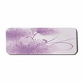 thumbnail image 1 of Purple Computer Mouse Pad, Abstract Art Style Vector Illustration of Flower Background with Butterfly, Rectangle Non-Slip Rubber Mousepad Large, 31" x 12" Gaming Size, Violet and White, by Ambesonne, 1 of 2