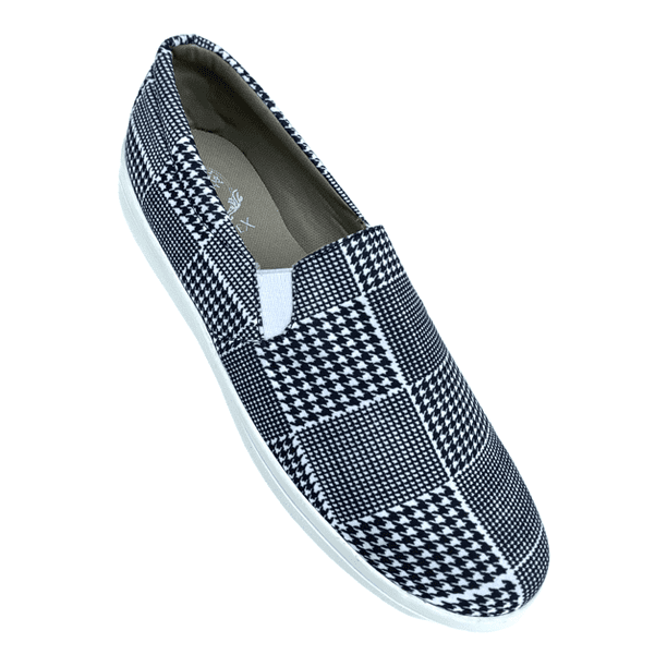 Tenis Resorte Casual para Dama Leoniex Calzaplus Escoces Gris