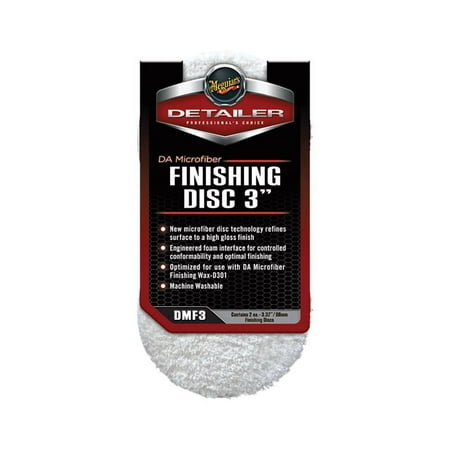 Meguiar's 3" DA Microfiber Finishing Disc – Microfiber Pad to Polish & Wax – DMF3, Pack of 2