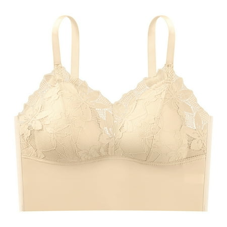 

Akiihool Womens Bras Comfortable Full Coverage Women’s Wireless Beyond Comfort Bra with Seamless Back (Beige One Size)