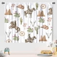 thumbnail image 4 of Western Cowboy Curtains,Wild West Rustic Farmhouse Cow Skull Desert Cactus Country Window Drapes Treatments for Bedroom Kitchen 2 Panels,42x63in, 4 of 5